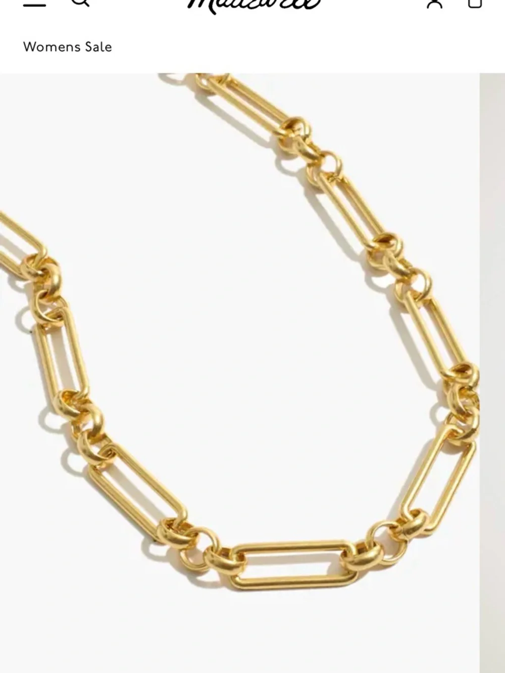 Madewell Gold-Tone Rectangular Link Necklace - Picture 3 of 3